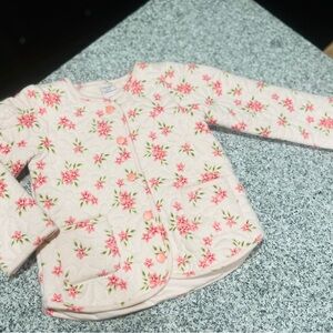 4T Girls Floral Quilted Jacket - Cupcakes and Cashmere